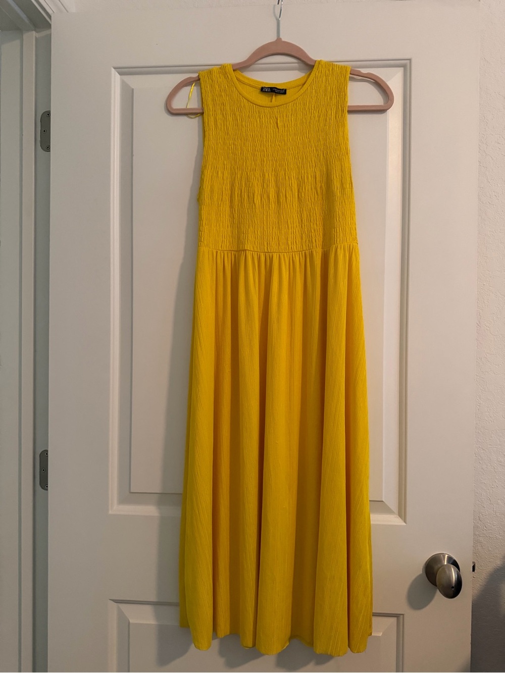 Zara Bright Yellow Sleeveless Maxi Dress